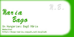 maria bago business card